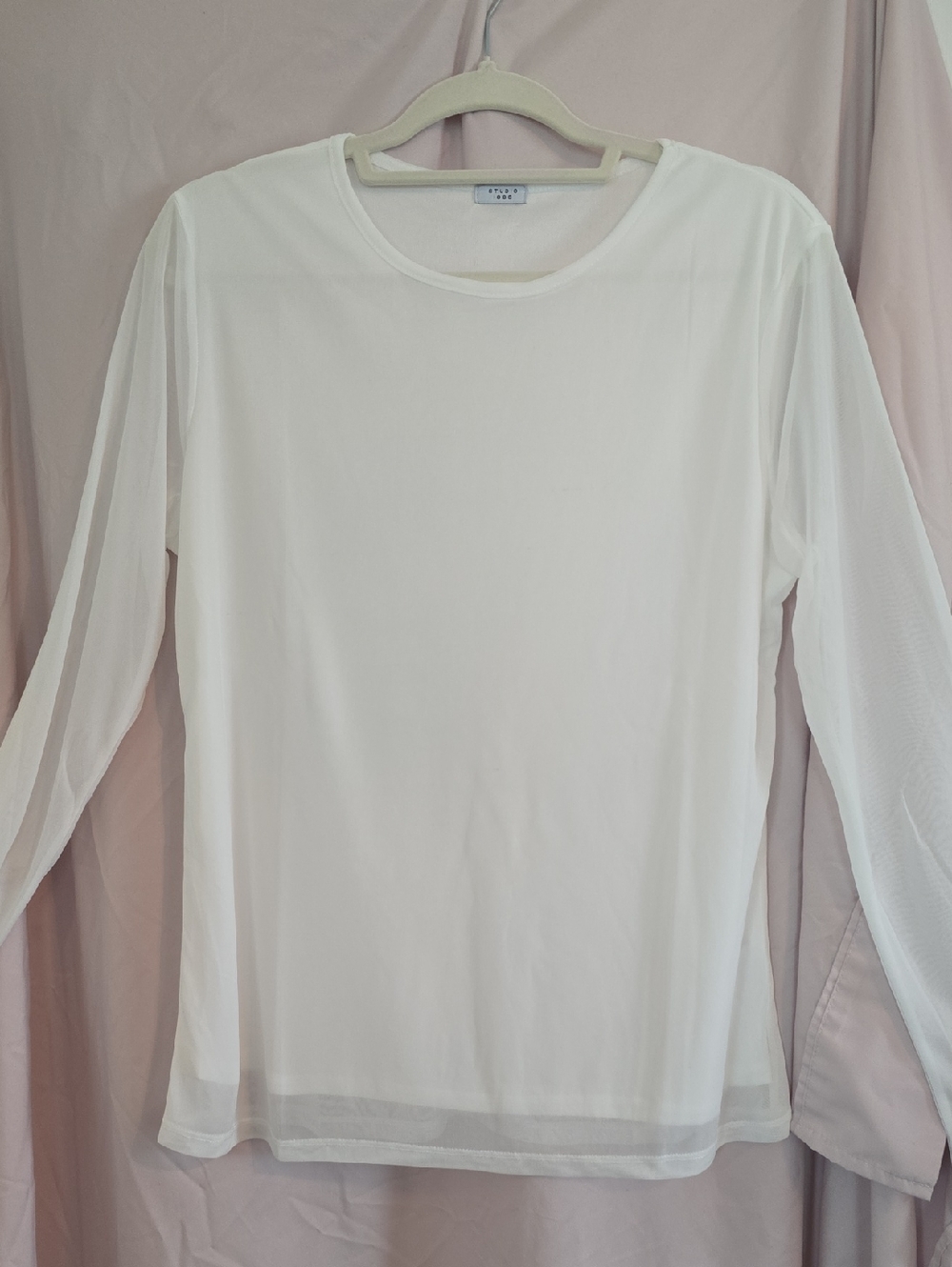 a new day White Long Sleeve Sheer-Sleeve Tee